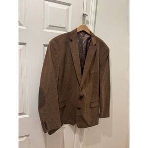 Lauren Ralph Lauren Brown Blazer 52L Elbow Patch Sport Coat Fox Lined